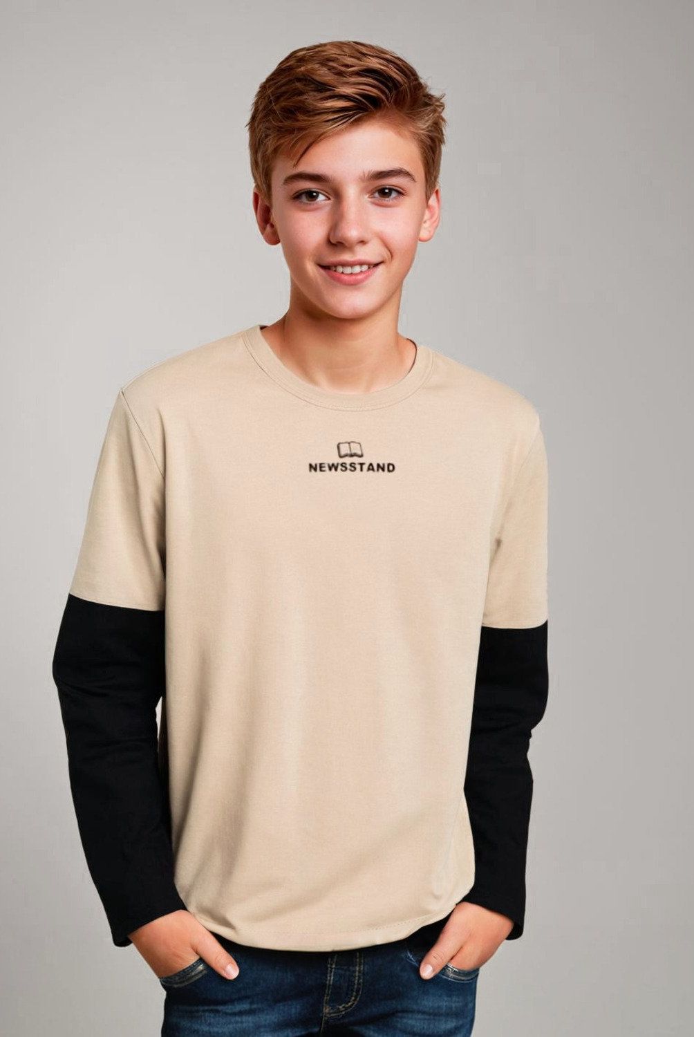FEDERATION - Polera Federation Manga Larga Polialgodón Niño Estampada