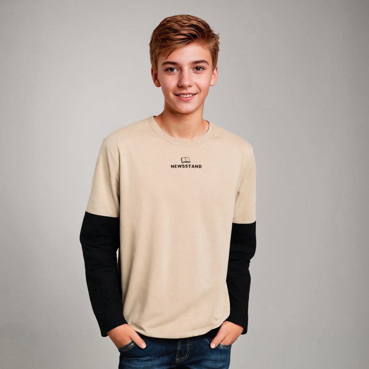 FEDERATION - Polera Federation Manga Larga Polialgodón Niño Estampada