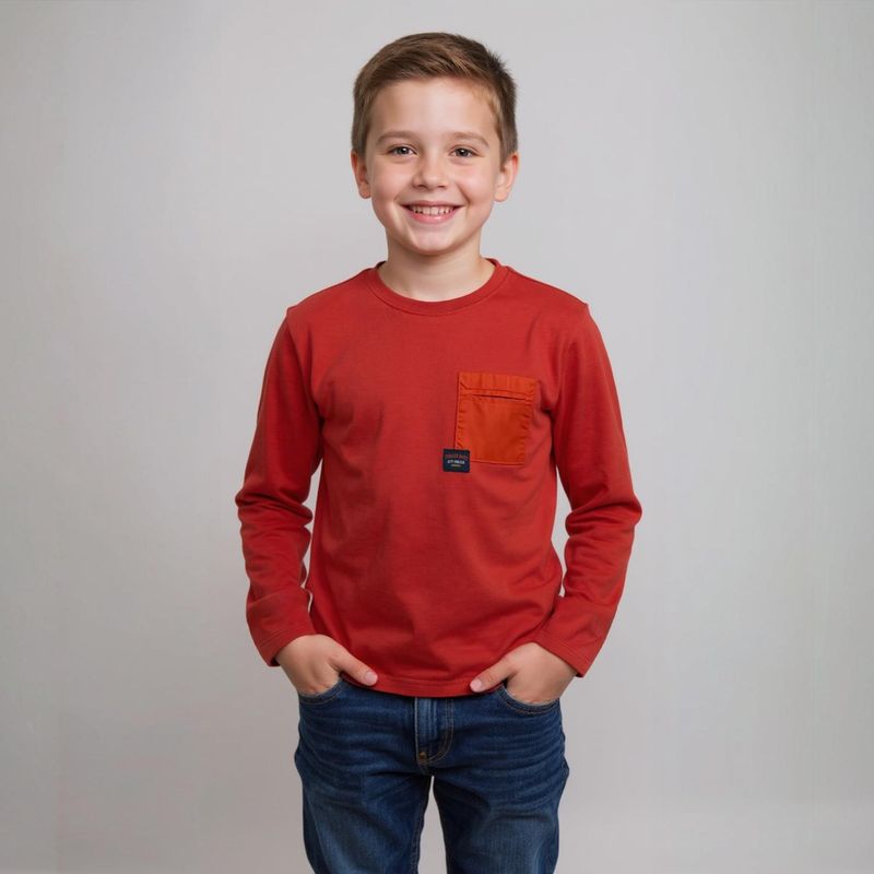 YAMP - Polera Manga Larga Algodón Yamp Niño Diseño Casual