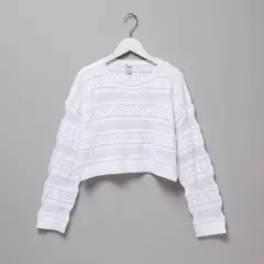 ELEVEN - Sweater Casual Algodón Niña Manga Larga