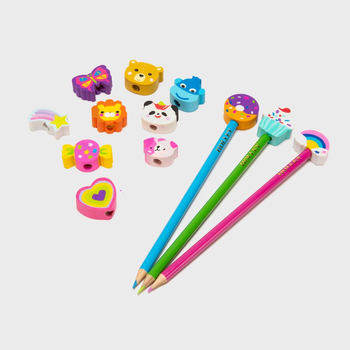 HOLLEY SKOOL - Set de Lápices Holley Infantiles de Madera con Borradores