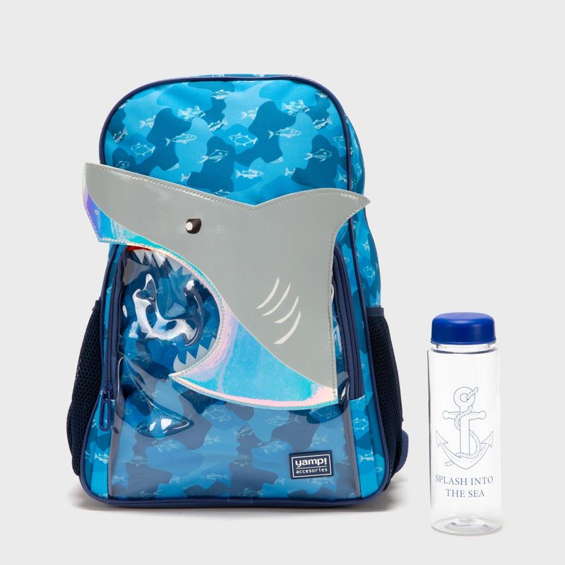 YAMP - Mochila Yamp Infantil Unisex Diseño Tiburón Azul