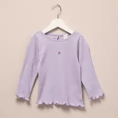 YAMP - Polera Manga Larga Bebé Niña Polialgodón Diseño Liso