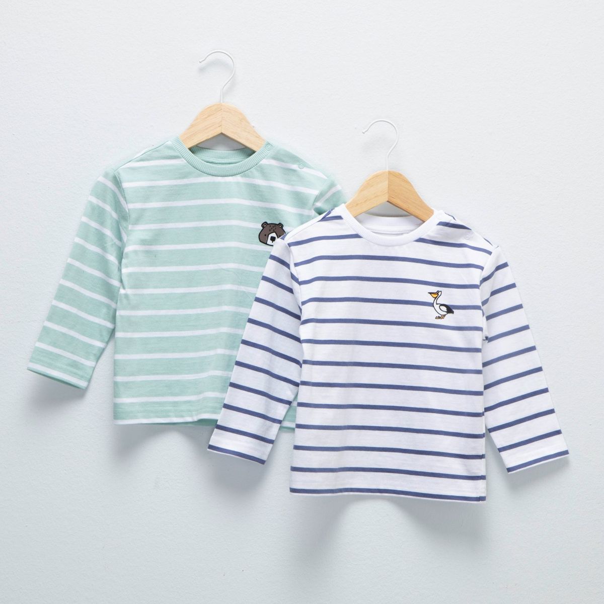 YAMP - Pack 2 Poleras Manga Larga Yamp Casual Algodón Bebé Niño