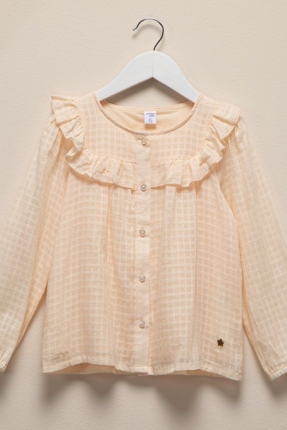YAMP - Blusa Algodón Manga Larga Diseño Cuadros Niña Yamp