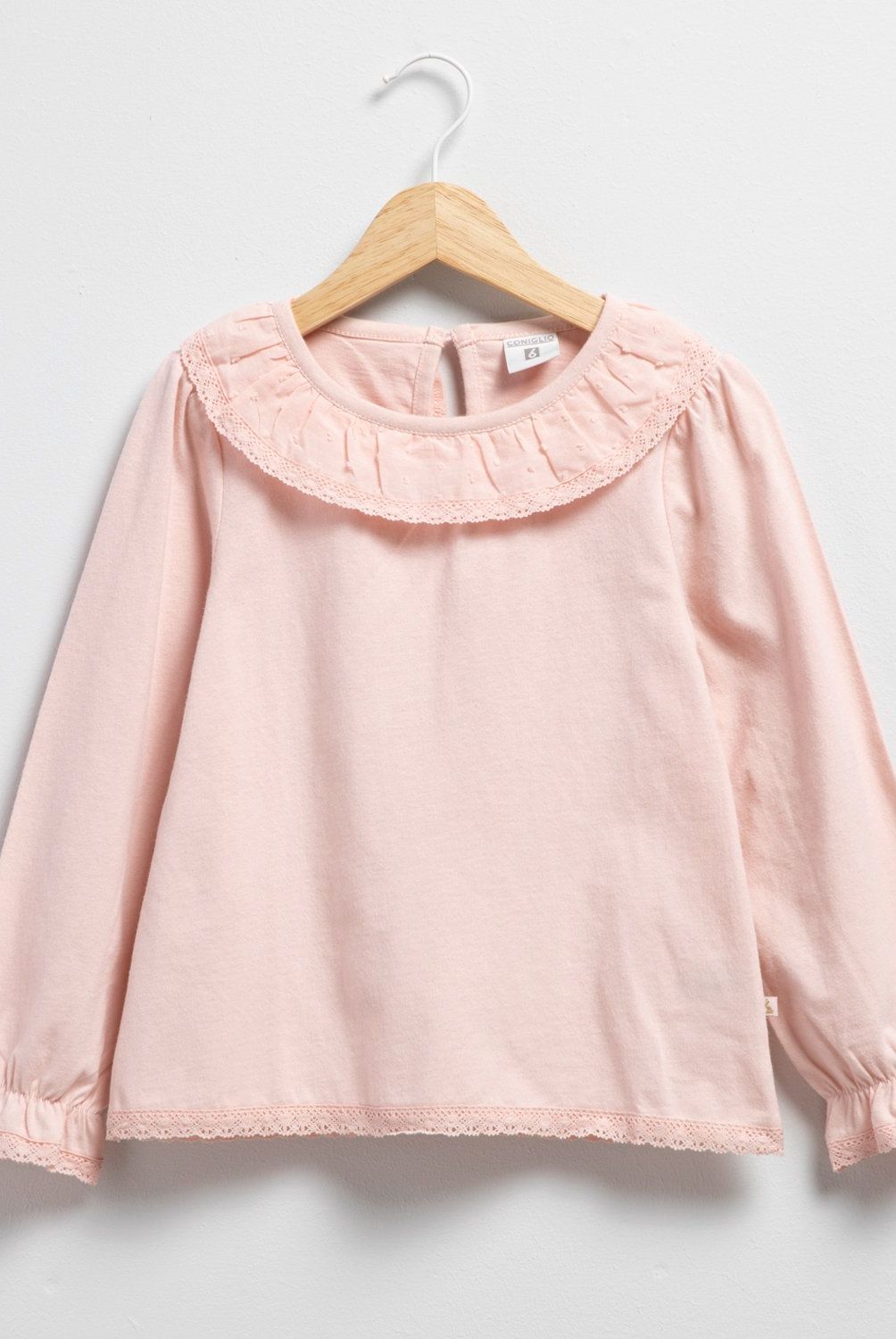 CONIGLIO - Polera Coniglio Manga Larga Algodón Niña Rosada