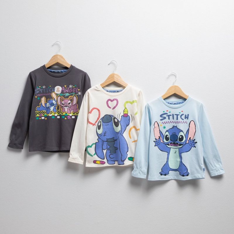 LILO & STITCH - Pack De 3 Poleras Niña Lilo & Stitch