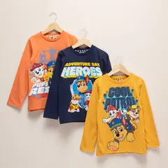 PAW PATROL - Pack de 3 Poleras Niño