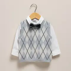 YAMP - Conjunto Chaleco, Camisa Y Corbatin Bebé Niño