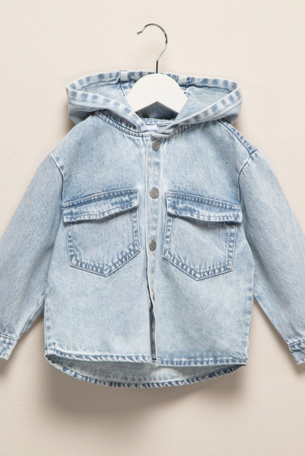 YAMP - Camisa Denim Con Gorro Yamp Bebé Niño Manga Larga Casual