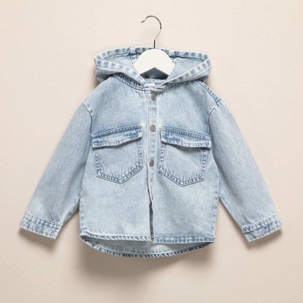 YAMP - Camisa Denim Con Gorro Yamp Bebé Niño Manga Larga Casual