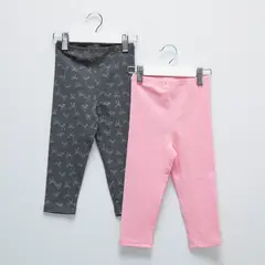YAMP - Calzas Pack de 2 Algodón Estampado Bebé Niña