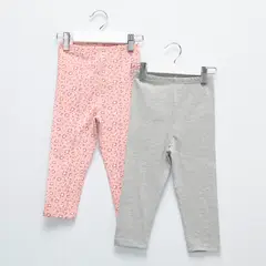 YAMP - Calzas Pack de 2 Algodón Estampado Bebé Niña