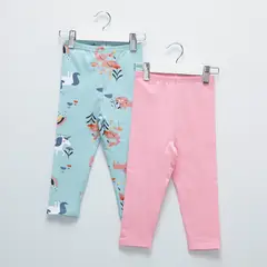 YAMP - Calzas Pack de 2 Algodón Estampado Bebé Niña