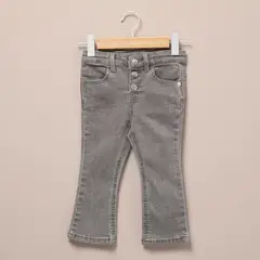 YAMP - Pantalón Casual Flare Bebé Niña Algodón Gris
