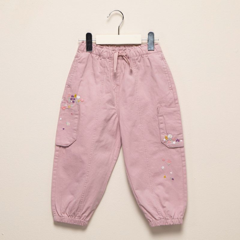 YAMP - Pantalón Cargo Yamp Bebé Niña 100% Algodón Diseño Floral
