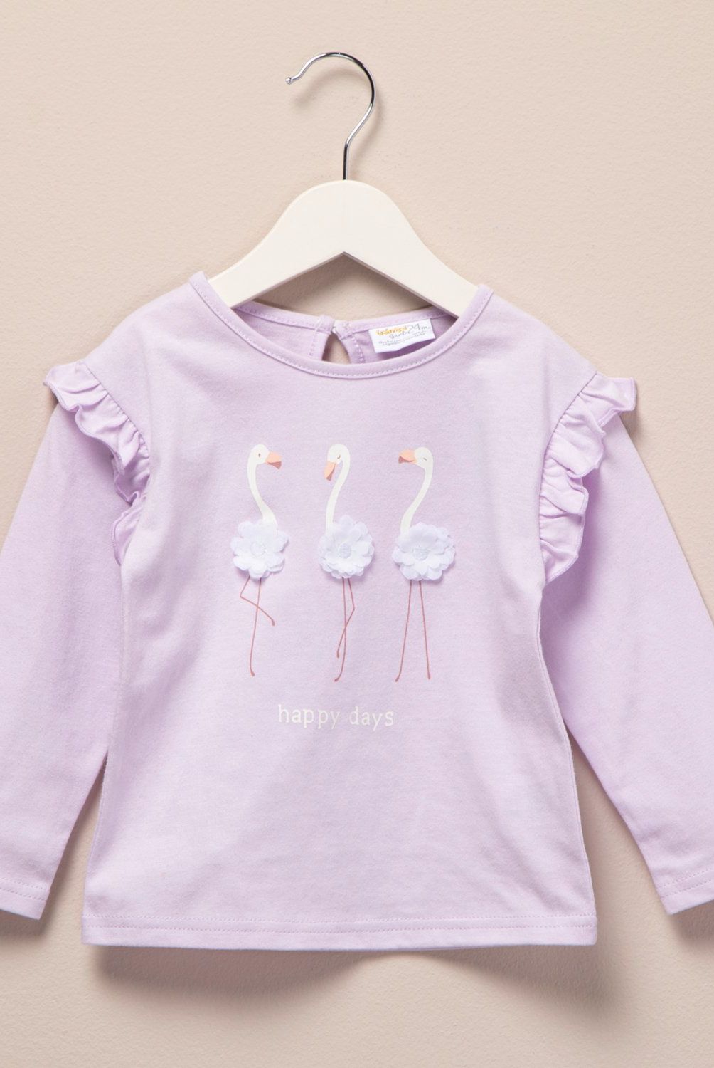 YAMP - Polera Manga Larga Algodón Bebé Niña Yamp Estampada