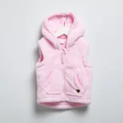 YAMP - Polerón Peludo Sin Mangas Bebé Niña con Gorro