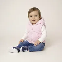 Polerón Peludo Sin Mangas Bebé Niña