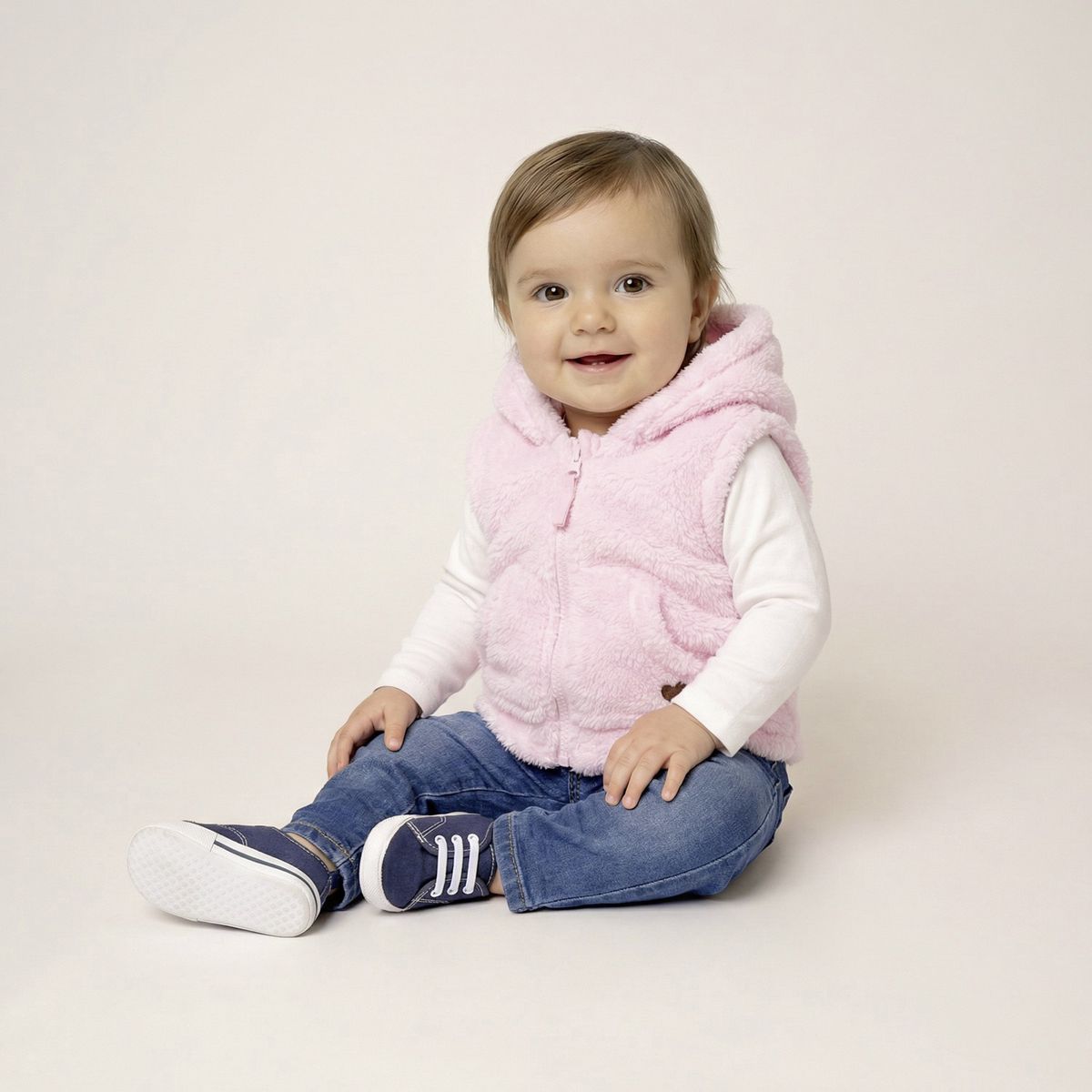 YAMP - Polerón Peludo Sin Mangas Bebé Niña Yamp