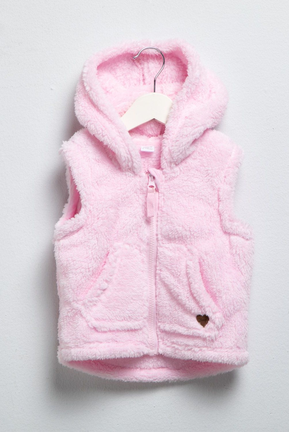 YAMP - Polerón Peludo Sin Mangas Bebé Niña Yamp con Gorro