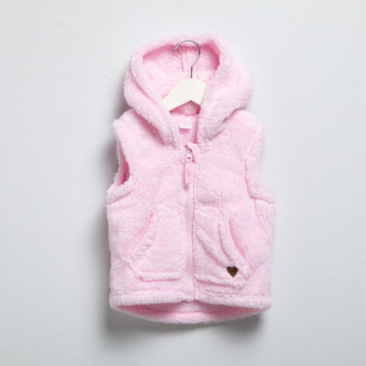 YAMP - Polerón Peludo Sin Mangas Bebé Niña Yamp con Gorro