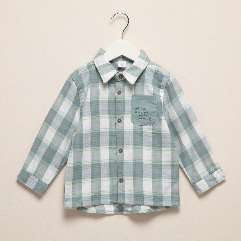 YAMP - Camisa a Cuadros Yamp Bebé Niño Manga Larga Algodón