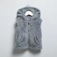 YAMP - Polerón Peludo Sin Mangas Con Gorro Bebé Niño