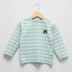 YAMP - Polera Manga Larga Casual Algodón Bebé Niño Rayas
