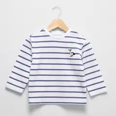 YAMP - Polera Manga Larga Casual Algodón Bebé Niño Rayas
