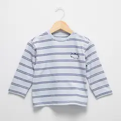 YAMP - Polera Manga Larga Casual Algodón Bebé Niño Rayas