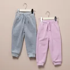 YAMP - Pack de 2 Pantalones de Buzo Polar Bebé Niña