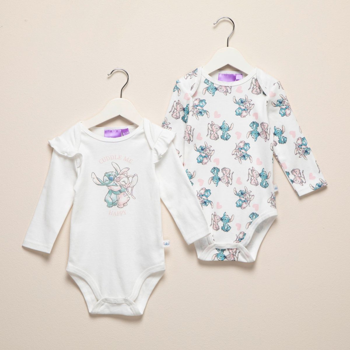 LILO & STITCH - Pack De 2 Bodys Algodón Unisex Bebé Lilo & Stitch