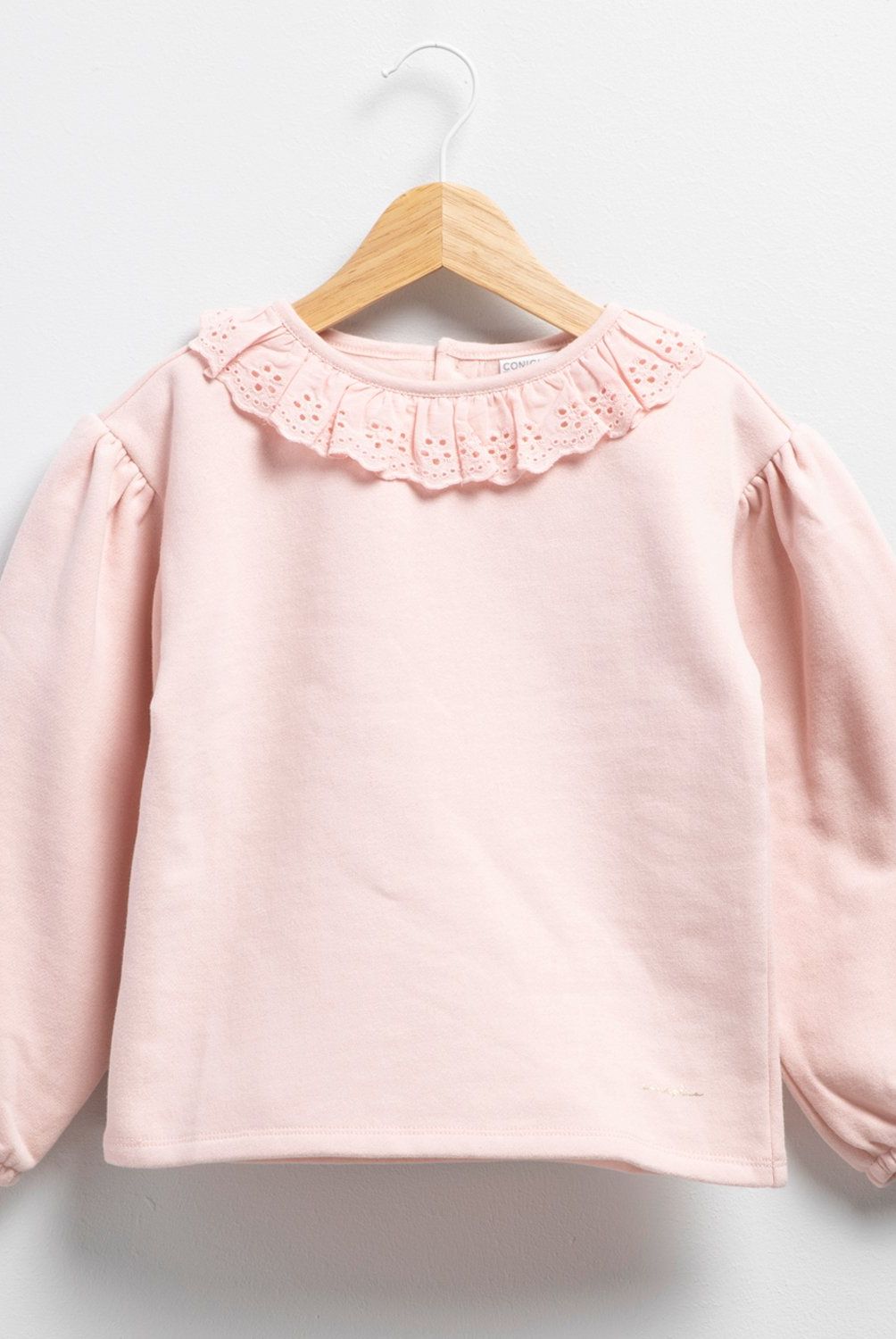 CONIGLIO - Polerón Casual Con Cuello de Encaje Coniglio Niña Manga Larga Algodón