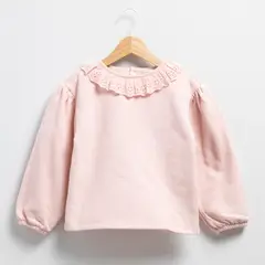 CONIGLIO - Polerón Casual Con Cuello de Encaje Niña Manga Larga Algodón