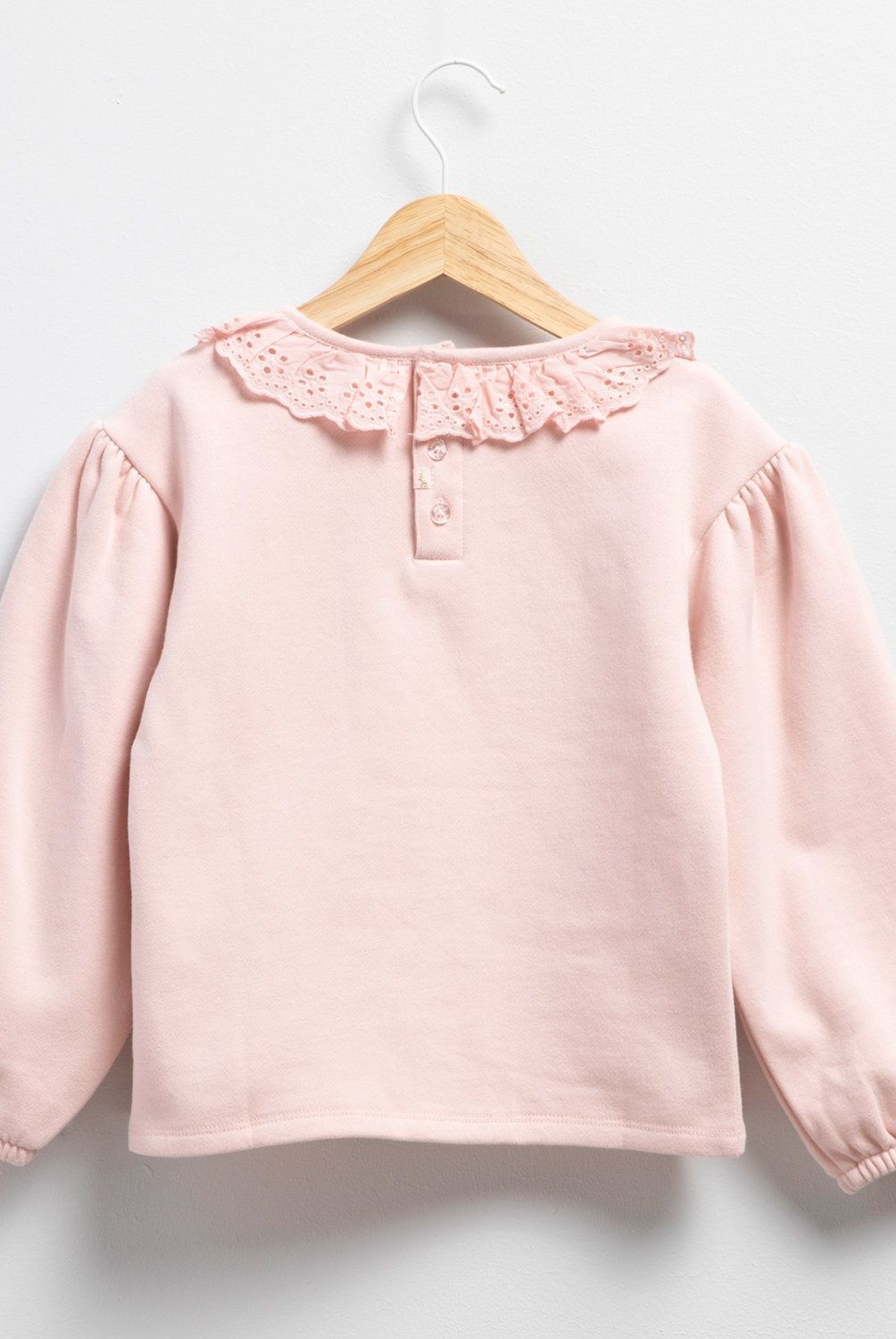 CONIGLIO - Polerón Casual Con Cuello de Encaje Coniglio Niña Manga Larga Algodón