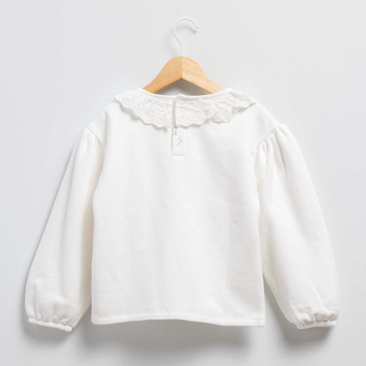 CONIGLIO - Polerón Casual Con Cuello de Encaje Coniglio Niña Manga Larga Algodón