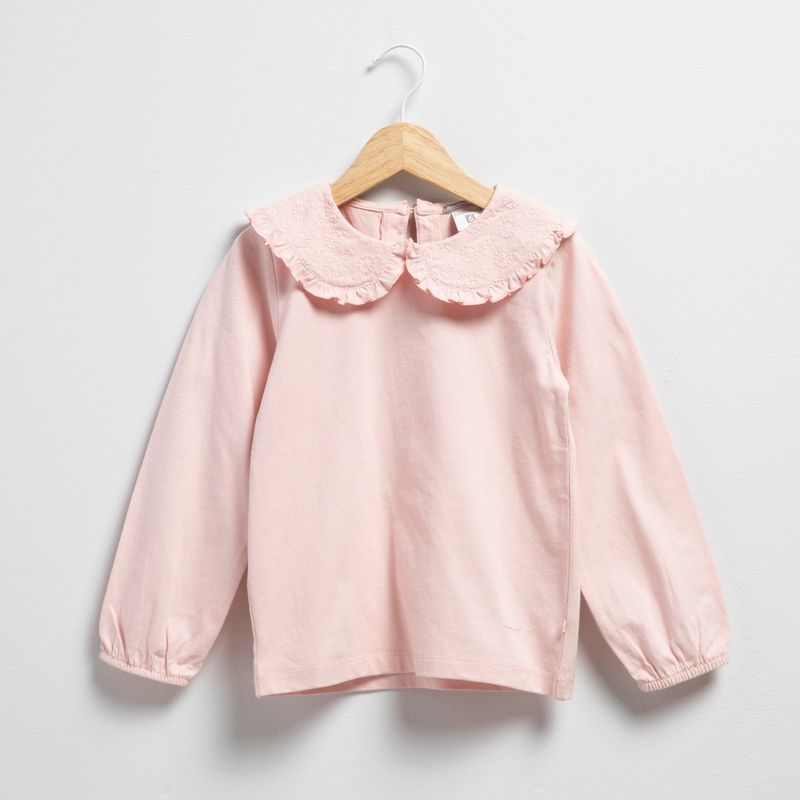 CONIGLIO - Polera Manga Larga Cuello Decorado Coniglio Niña Algodón