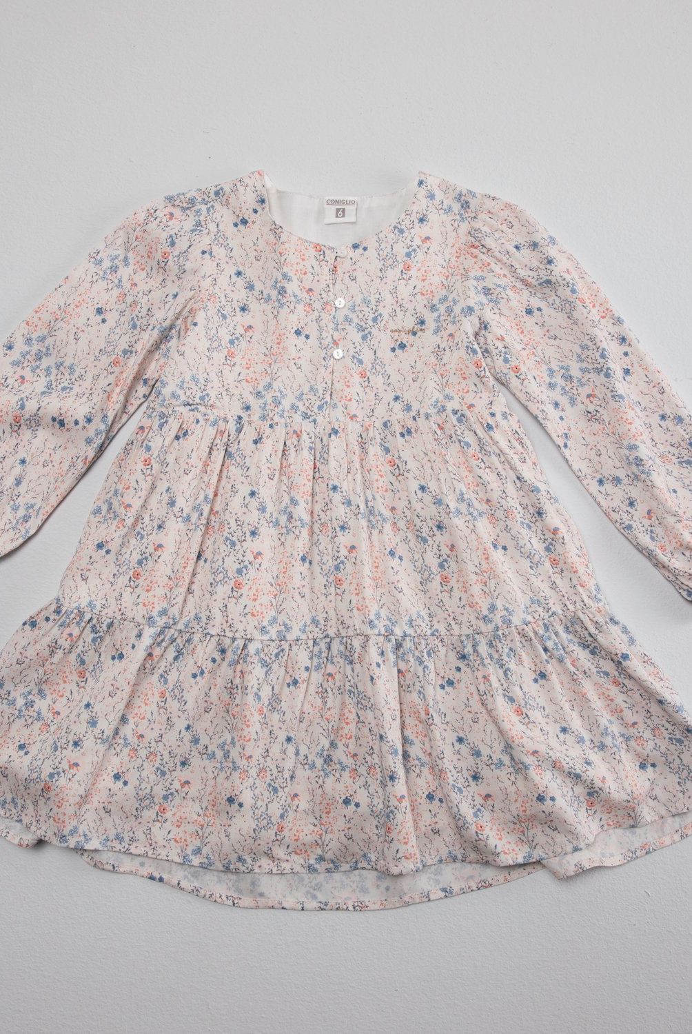 CONIGLIO - Vestido Niña Coniglio Manga Larga Estampado Floral