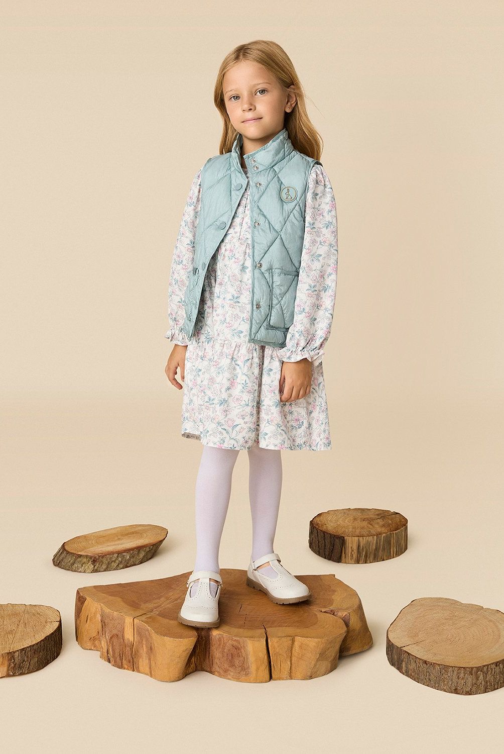 CONIGLIO - Vestido Niña Coniglio Manga Larga Estampado Floral