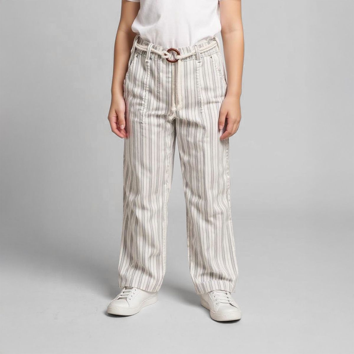 CONIGLIO - Pantalón Coniglio Casual Rayas Niña Tiro Medio