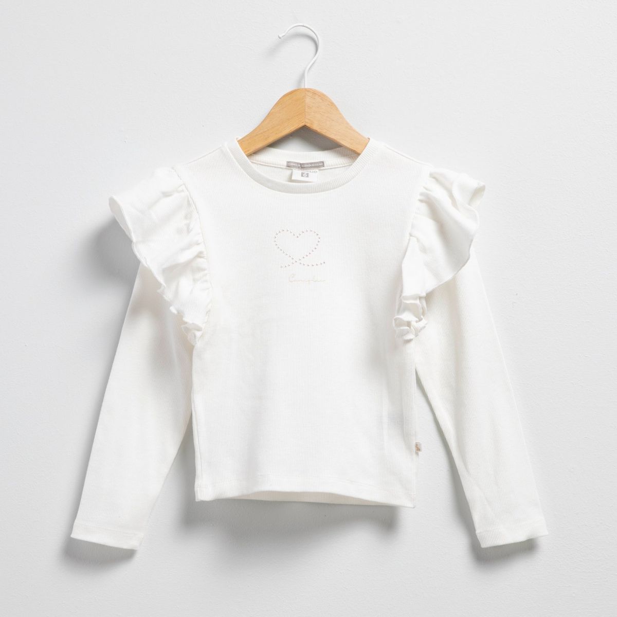 CONIGLIO - Polera Manga Larga Coniglio Algodón Niña con Volantes