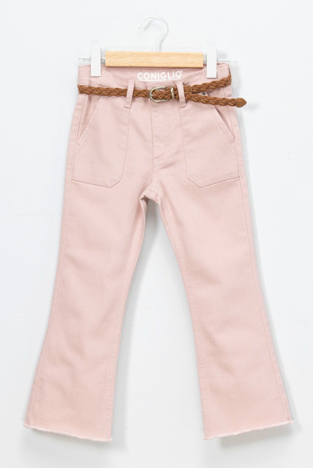 CONIGLIO - Pantalón Coniglio Casual Niña Tiro Alto Algodón Crudo