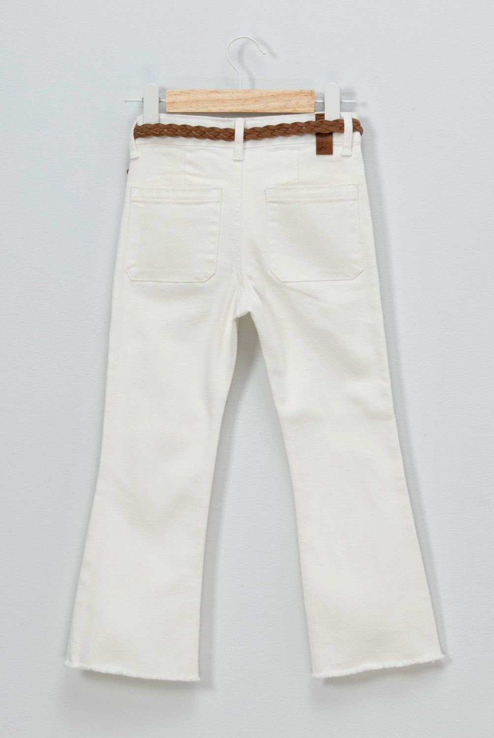 CONIGLIO - Pantalón Coniglio Casual Niña Tiro Alto Algodón Crudo