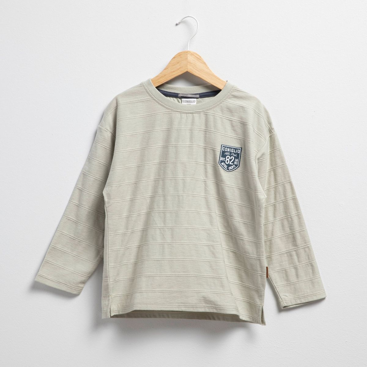 CONIGLIO - Polera Manga Larga Coniglio Algodón Niño Rayas Casual