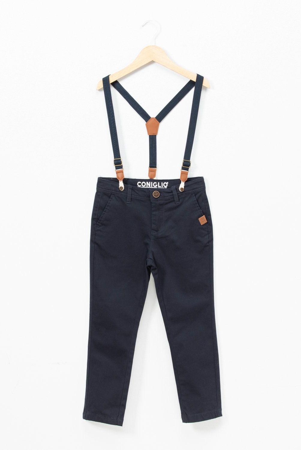 CONIGLIO - Pantalón Coniglio Niño Algodón Tiro Medio Diseño Liso