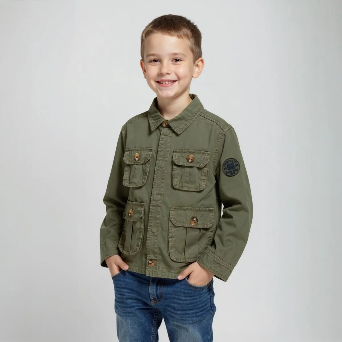 CONIGLIO - Chaqueta Coniglio Algodón Manga Larga Niño Verde Oliva