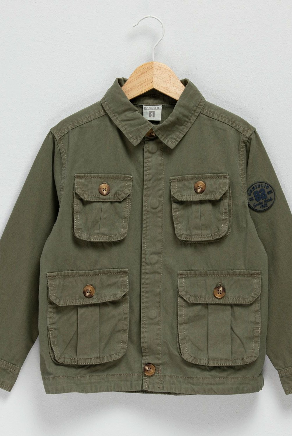 CONIGLIO - Chaqueta Coniglio Algodón Manga Larga Niño Verde Oliva