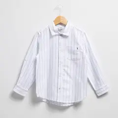 CONIGLIO - Camisa Niño Manga Larga Algodón Lino Rayas