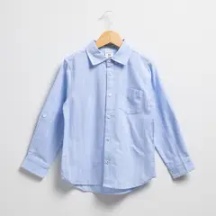 CONIGLIO - Camisa Niño Manga Larga Algodón Lino Rayas